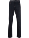 Canali Pressed-crease Trousers In Blau