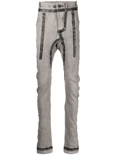 Boris Bidjan Saberi Metallic-print Detail Jeans In Grau