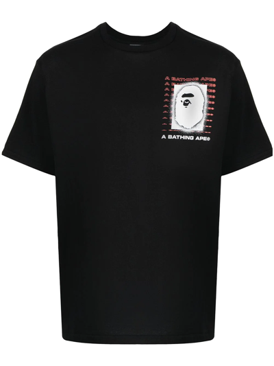 A Bathing Ape Milo-print Cotton T-shirt In Schwarz