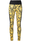 Versace Barocco Print High-waisted Leggings In Schwarz