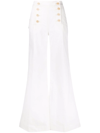 Zimmermann Embroidered High-rise Wide-leg Jeans In Nude