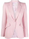 Alexander Mcqueen Single-breasted Wool Blazer In Rosa