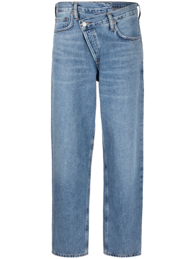 Agolde Criss Cross Straight-leg Jeans In Blau