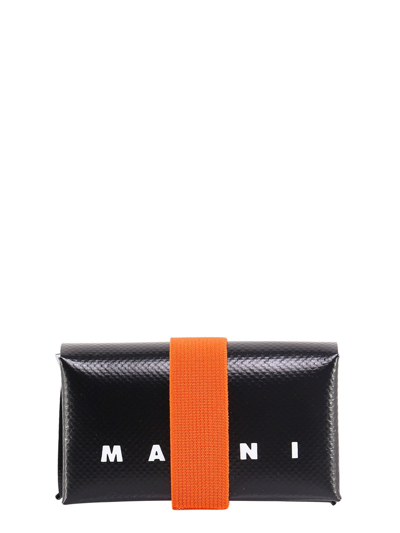 Marni Logo-print Folded Wallet In Black