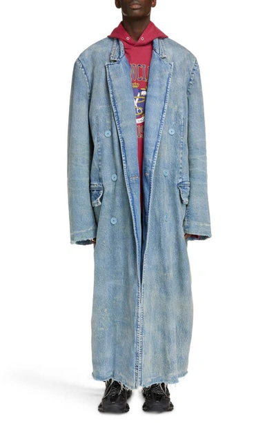 ジャケット・アウター Balenciaga Boxy Double Denim Coat Balenciaga Boxy Denim Jacket in Blue for Men | Lyst