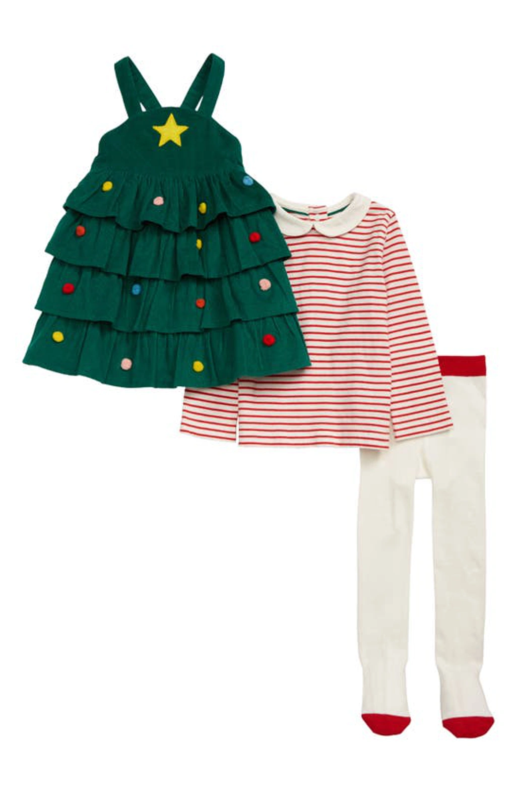 knee length dresses for ladies Layered Tulle Dress-Green Christmas Tree main image 1