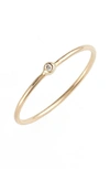 Zoë Chicco 14k Yellow Gold Thin Ring With Diamond In Yellow Gold