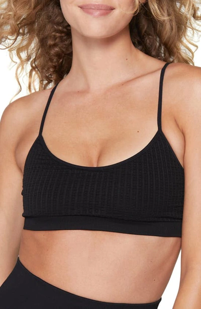 Spiritual Gangster Wide Rib Scoop Sports Bra In Black