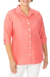 Foxcroft Pandora Non-iron Tunic Shirt In Coral Spice