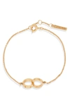 Olivia Burton The Classics Double Ring Chain Bracelet In Gold