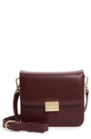 Frame Le Signature Mini Smooth Leather Crossbody Bag In Oxblood