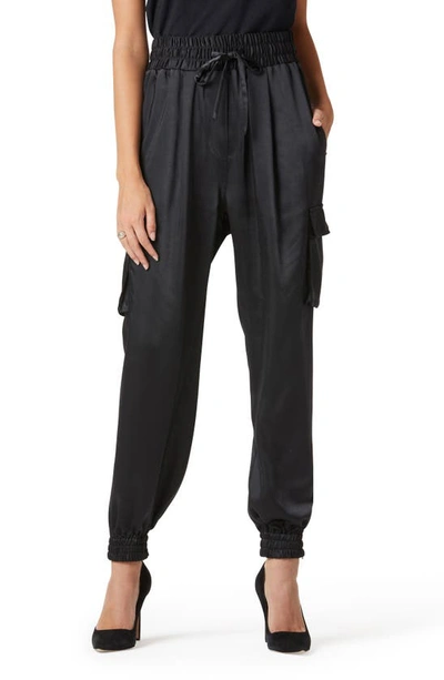 Joe's Darya High Waist Satin Joggers In Jet Black