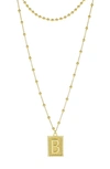 Panacea Initial B Dot Layered Pendant Necklace In Gold - B