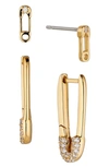 AJOA SAFETY PIN EARRINGS,UD40358GCZ
