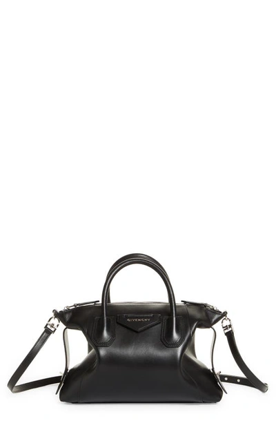 Givenchy Small Antigona Soft Leather Satchel In Black