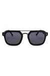 Grey Ant Notizia 51mm Rectangle Sunglasses In Black/ Blue