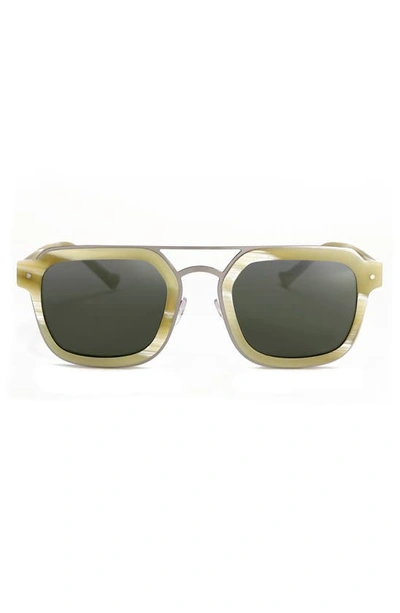 Grey Ant Notizia 51mm Rectangle Sunglasses In Ivory/ Silver