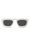 Grey Ant Urlike 55mm Rectangle Sunglasses In White / Grey
