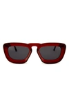 Grey Ant Urlike 55mm Rectangle Sunglasses In Red / Grey