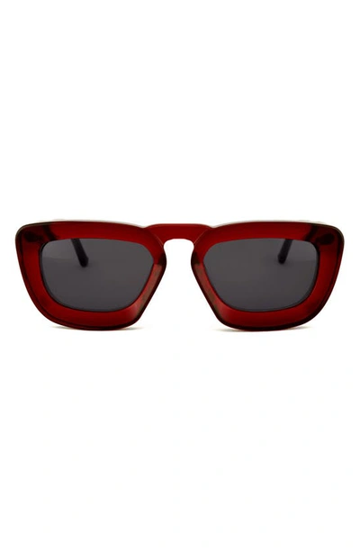 Grey Ant Urlike 55mm Rectangle Sunglasses In Red / Grey