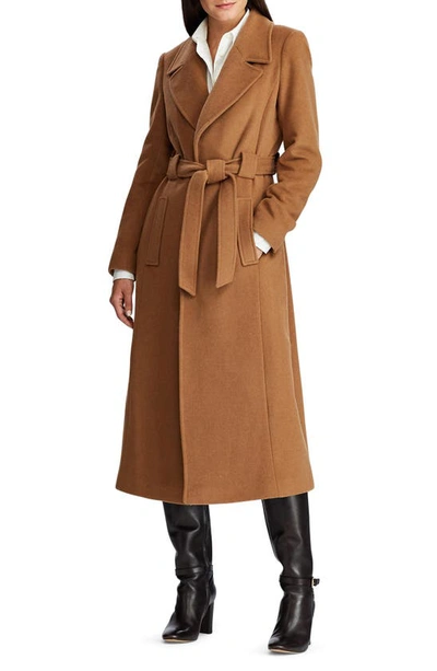 Lauren Ralph Lauren Belted Longline Wrap Coat In New Vicuna