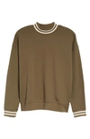 Madewell Resourced Cotton Studio Ringer Mock Neck Sweatshirt In British Surplus