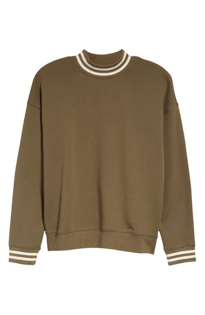 Madewell Resourced Cotton Studio Ringer Mock Neck Sweatshirt In British Surplus