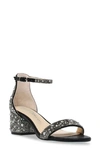 Betsey Johnson Mari Crystal Ankle Strap Sandal In Black