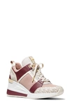 Michael Michael Kors Georgie Wedge Sneaker In Fawn Multi