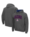 Colosseum Men's Charcoal Arizona Wildcats Arch Logo 3.0 Pullover Hoodie In Charcoal
