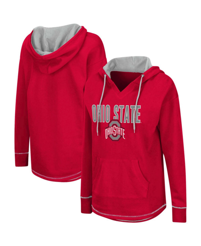 Colosseum Women's Scarlet Ohio State Buckeyes Tunic Pullover Hoodie