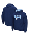 COLOSSEUM MEN'S NAVY RHODE ISLAND RAMS ARCH AND LOGO PULLOVER HOODIE