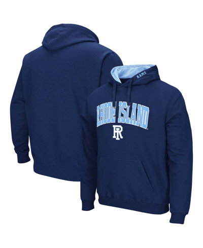 Colosseum Men's Navy Rhode Island Rams Arch And Logo Pullover Hoodie