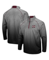 COLOSSEUM MEN'S HEATHERED GRAY MISSISSIPPI STATE BULLDOGS SITWELL RAGLAN QUARTER-ZIP JACKET