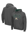 Colosseum Men's Charcoal Ohio Bobcats Arch And Logo Pullover Hoodie In Charcoal