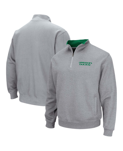 Colosseum Men's Heathered Gray Oregon Ducks Tortugas Team Logo Quarter-zip Jacket