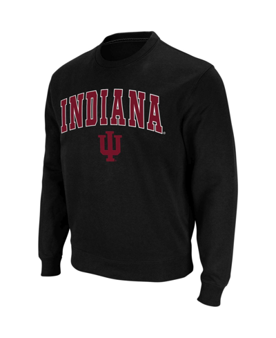 Colosseum Men's Black Indiana Hoosiers Arch Logo Crew Neck Sweatshirt