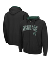 COLOSSEUM MEN'S BLACK MICHIGAN STATE SPARTANS ARCH LOGO 3.0 FULL-ZIP HOODIE