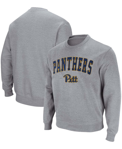 Colosseum Men's Heathered Gray Pitt Panthers Arch Logo Sweatshirt