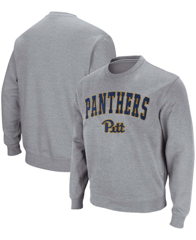 Colosseum Men's Pitt Panthers Arch Logo Sweatshirt In Heathered Gray