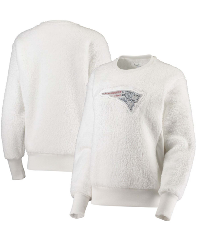 Touché Women's White New England Patriots Milestone Tracker Pullover Sweatshirt