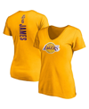Fanatics Women's Anthony Davis Gold-tone Los Angeles Lakers Team Playmaker Name Number V-neck T-shirt In Gold