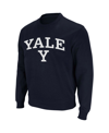Colosseum Men's Navy Yale Bulldogs Arch Logo Crew Neck Sweatshirt In Navy