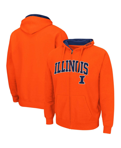 Colosseum Men's Orange Illinois Fighting Illini Arch Logo 3.0 Full-zip Hoodie