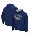 COLOSSEUM MEN'S NAVY NEVADA WOLF PACK ARCH AND LOGO PULLOVER HOODIE