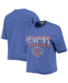 JUNK FOOD WOMEN'S BLUE NEW YORK KNICKS GRADIENT CROP TOP