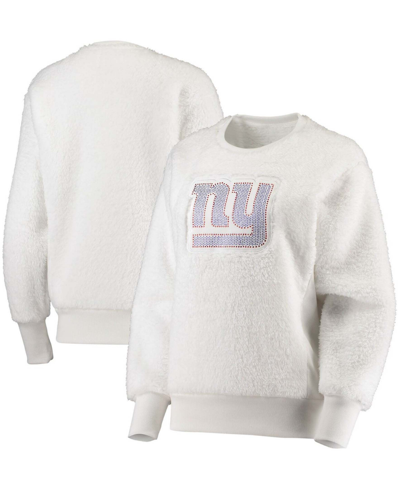 Touché Women's White New York Giants Milestone Tracker Pullover Sweatshirt