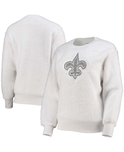 Touché Women's White New Orleans Saints Milestone Tracker Pullover Sweatshirt