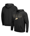 Colosseum Men's Black Purdue Boilermakers Blackout 3.0 Pullover Hoodie In Black