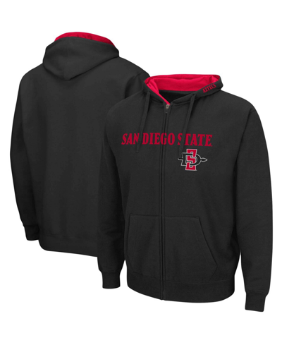 Colosseum Men's Black San Diego State Aztecs Arch Logo 3.0 Full-zip Hoodie